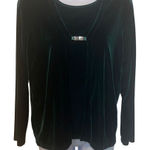 Hampshire Studio Vintage Green Long Sleeves One Piece Velvet Top Size M Green Size M Photo 0