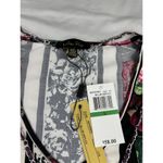 Melissa Paige Floral Print Tunic Top Womens L V-Neck Stretch Casual w/ Necklace Photo 2