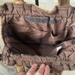 Vintage 70s Artisan Textile Purse Bag Brown Rust Abstract Photo 7