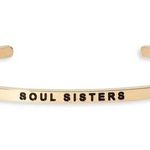 MantraBand NWT Soul Sisters Gold Engraved Bracelet Inspirational Jewelry Gift Photo 0