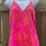Lilly Pulitzer  Finn Silk Halter Tank Top Pop Pink Orange Tassel Tie Front Photo 0