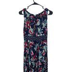 Bila Navy Multicolor Floral Print Sleeveless Smocked Waist Ruffled Maxi Dress M Blue Size M Photo 1