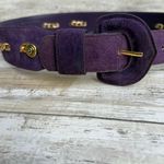 American Vintage VTG Loring & Paige Suede Belt Sz ML Purple Gold Chunky Chainlink Adjustable 80s Photo 4