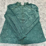 Cable & Gauge  Emerald Green Lace Women's Mock Neck Blouse S/P Photo 0