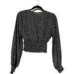 SheIn  black white polka dot smoked waist‎ shirt size L Photo 1