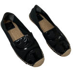 Tory Burch  Womens Black Poppy Logo Espadrille Flats Size 8 Photo 0