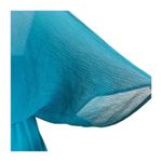 Sage  Turquoise Crochet Tunic Dress Elastic Waist Semi Sheer Size Medium Photo 6