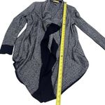 St. John  Navy Chevron Print Drape Front Wool Blend Cardigan Old Money Capsule L Photo 8