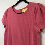 Anthropologie Maeve Women Coral Shift Dress Stretch Crew Neck Textured Design M Photo 5