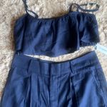 Navy Ruffled Cami Top and Wide Photo 6