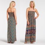 Raga  Anthropologie Patterned Strapless Maxi Dress Photo 1