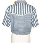 Bonjour NWT VINTAGE  striped tie front top fringe Photo 1