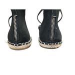 Eileen Fisher  Flat Shoes Lace Leather Espadrille Wrap Sandal Black 8 Size: 81/2 Photo 4