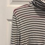 J Crew Striped Turtleneck Long Sleeve Top Women's XL Tencel Cashmere Black White Photo 1