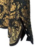 Chico's  1 Quilted Chenille Jacket Women 8/10 Black Gold Brocade Mob Wife‎ Photo 2