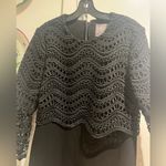 NEW Lela Rose Couture Black Dress with Lace Overlay and Sleeves Size 8 Photo 12