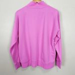 J. Crew 1/4 Zip Mock Neck Sweatshirt Womens Small Preppy Sporty Softcore Retro Pink Photo 4