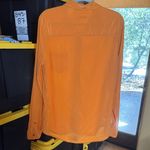 Equipment Femme Pumpkin Orange 100% Silk Button Down Shirt Size Large Photo 6