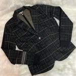 NWOT European EsQualo Knit Blazer, Black & Tan with Rhinestone Details C14 Size M Photo 0