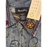 Denim & Co . Women’s Jean Jacket Embroidered Floral design Long Size M NEW  SKU 1 Photo 3