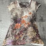 Maurice's Floral Flower Design Semi Sheer Shirt Womens garden small indie sleaze Photo 1