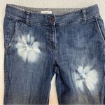 Loft Ann Taylor Blue Floral Tie-Dye Wide Leg Jeans Size 2 Photo 2