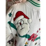 Christmas sweatshirt santo reindeer tree red green white vintage Size M Photo 2