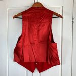 Women's Christmas Vest Reversible Plaid Red Holiday Gold Button Front Pockets Size M Photo 1