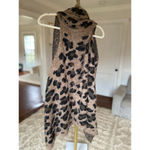 Leopard Print Waterfall Cardigan Vest Open Front Boho Buttery Soft M/L Festival Black Size M Photo 2