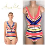 Anne cole slimming multicolored stripe swimsuit. New Photo 12