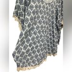 Eberjay Eberjey blue&white print crochet trim tunic shirt/coverup Photo 3