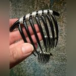 Vintage set made in Italy black silver plastic hair combs Photo 1