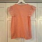 Anthropologie  Pepin coral ruffle eyelet cotton top Small Photo 5