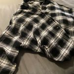 SheIn Black & White Plaid Batwing Button Up Shirt | Top Photo 2