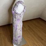 American Vintage VTG La Belle Midi Dress Size 9 Purple Paisley V Neck Flutter Sleeve Fairy Photo 5