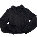 Pleione  Top Womens Small Black Button Down Smocked‎ Anthropologie Photo 0