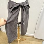 COSTUME NATIONAL 100% Linen Wrap Tie Skirt Minimalist Classic size Medium Gray Photo 4