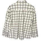 Everlane NWT  Women’s Neutral Plaid Boxy Button front Flannel Shirt Photo 3