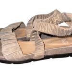 Eileen Fisher Dylan Metallic Suede Wedge Sandals Cross Strap Comfort Bronze Sz 6 Photo 2