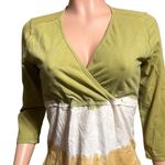 Pulp women's wrap over 3/4 sleeve tea leaf bronze shirt M Multiple Size M Photo 2