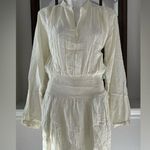 Rag and Bone  Calista Shirred Gathered Gauze Dress, Ivory Size M New w/Tag $395 Photo 9