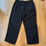 Soft Surroundings 100% Silk Pants Black Wide Leg Drawstring Size XL Photo 3