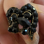 Black Heart Shaped Ring with beads Photo 0