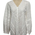 Tolani Nwt  Womens White Saylor‎ Eyelet Oversized Top Sundance Collection Sz XS Photo 0