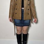 Etcetera  100% Leather Double Breasted Button Up Jacket Size 6 Photo 0