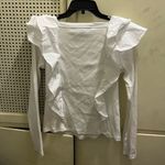 Veronica Beard  jeans small white peasant ribbed top Photo 1