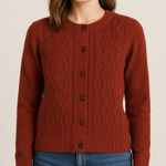 Sanctuary  Rust Cable Knit Button Cardigan Sweater XL Petite Photo 0