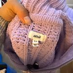 Aerie Lilac Cable Car Quarter Zip Sweater Photo 5