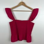 Roberta Roller Rabbit NWT Roller Rabbit Pink Smocked Tank Sz L Cropped Preppy Colorful Spring Ruffle Photo 3