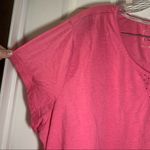 Goodnight Kiss Pink V Neck Short Sleeve Pajama Top 3X Photo 3